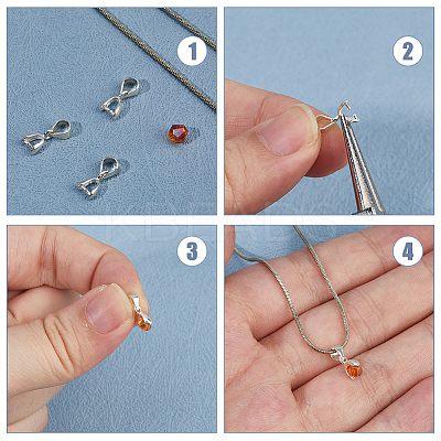 4Pcs 925 Sterling Silver Ice Pick Pinch Bails FIND-HS0002-08A-1