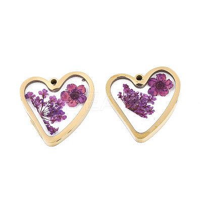 304 Stainless Steel Epoxy Resin Pendants X-STAS-T072-24-1