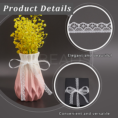 2 Rolls Polyester Flower Lace Ribbon OCOR-CY0002-87-1