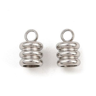 Tarnish Resistant 201 Stainless Steel Cord Ends X-STAS-R063-27-1