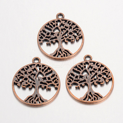 Tibetan Style Alloy Pendants TIBEP-5347-R-FF-1