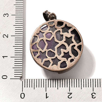 Natural Amethyst Pendants G-P560-01R-23-1
