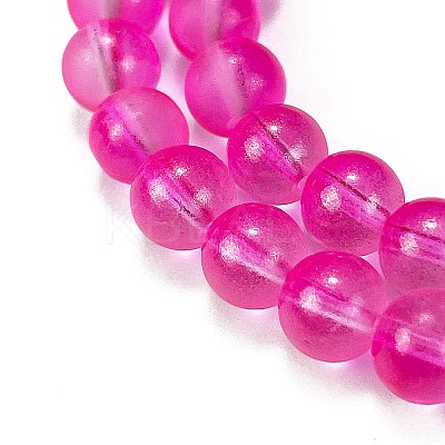 Frosted Transparent Glass Bead Strands X1-GLAA-P065-8mm-11-1
