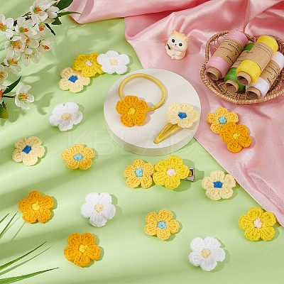 20Pcs 5 Colors Handmade Crochet Cotton Ornament Accessories AJEW-FG0004-30-1