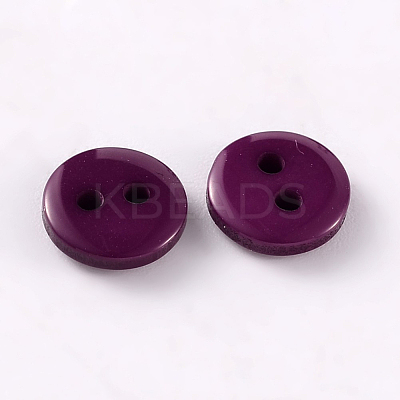 2-Hole Flat Round Resin Sewing Buttons for Costume Design BUTT-E119-24L-07-1