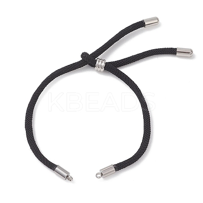 Nylon Round Cord Slider Bracelet Makings AJEW-JB01516-02-1