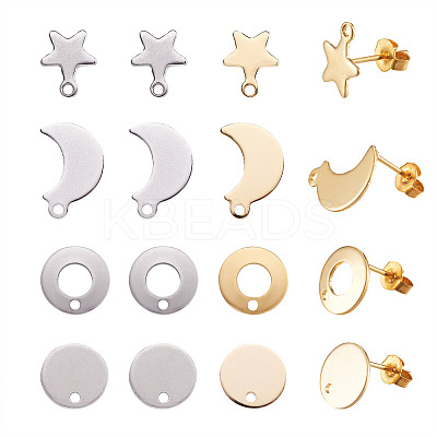 304 Stainless Steel Stud Earring Findings STAS-YS0001-08-1
