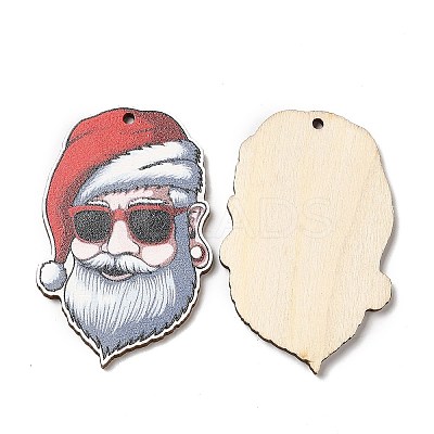 Single Face Christmas Printed Wood Big Pendants WOOD-D025-26-1