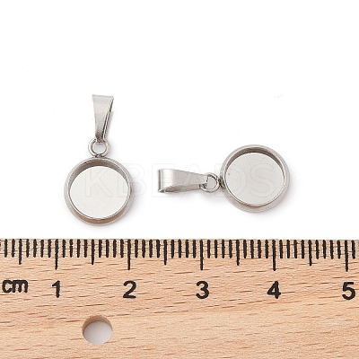 304 Stainless Steel Pendant Cabochon Settings STAS-I328-01B-P-1
