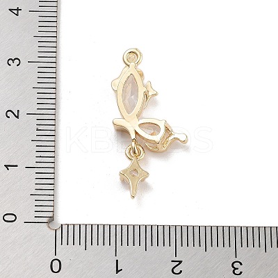 Brass Pave Clear Cubic Zirconia Pendants KK-Z061-14G-02-1