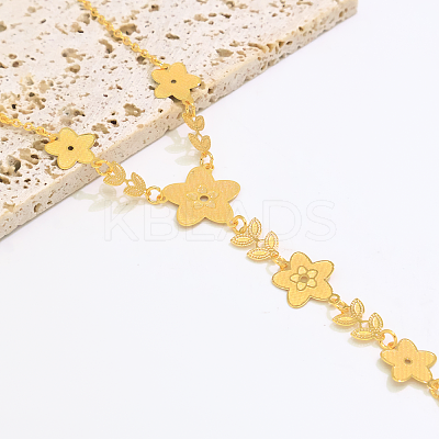 Vintage Flower Brass Link Ring Bracelets XK9574-2-1