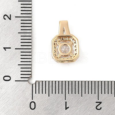 Brass Micro Pave Clear Cubic Zirconia Pendants KK-R219-35G-1