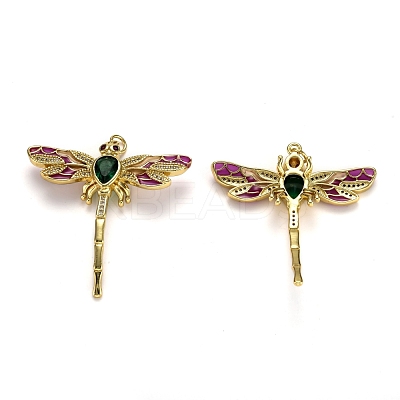 Autumn Theme Brass Micro Pave Cubic Zirconia Pendants X-ZIRC-L100-005G-1