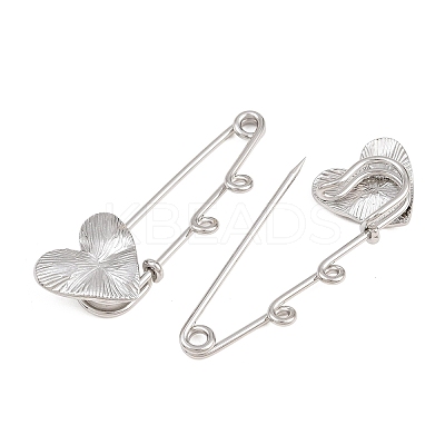 Radiant Heart 304 Stainless Steel Safety Pins Brooch Findings SA-CBA098D-15C-P02-1