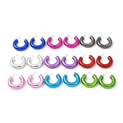 Ring Acrylic Stud Earrings EJEW-P251-07-1