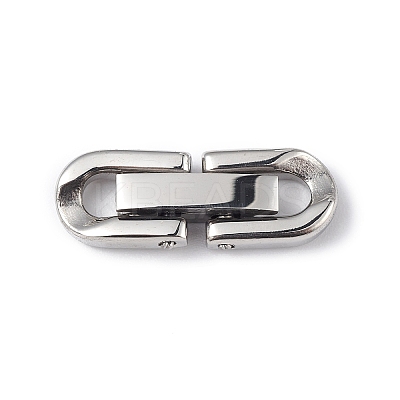 Non-Tarnish 304 Stainless Steel Fold Over Clasps X-STAS-G307-11A-P-1