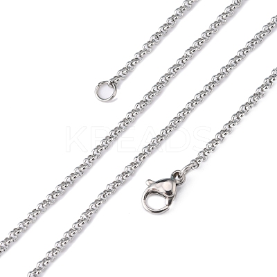 Tarnish Resistant Rolo Chain Necklace for Men NJEW-F027-14-2mm-1