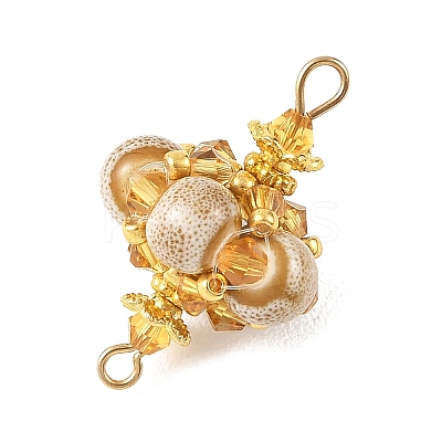 Handmade Porcelain & Glass & Seed Beads Links Connector Charms PALLOY-MZ01367-01-1
