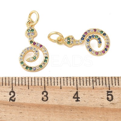 Brass Micro Pave Cubic Zirconia Pendants KK-U056-49G-1