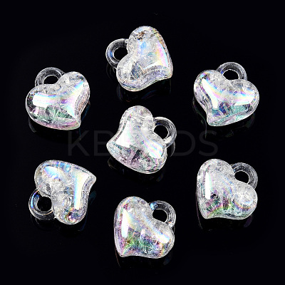 Transparent Crackle Acrylic Pendants MACR-ZX022-29G-1