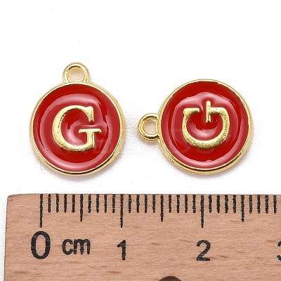 Golden Plated Alloy Enamel Charms X-ENAM-S118-03G-1