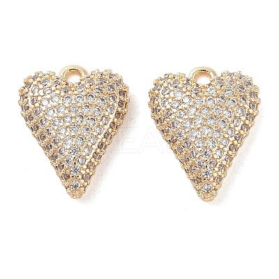 Brass Micro Pave Clear Cubic Zirconia Pendants KK-S388-01G-02-1