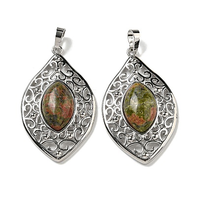 Natural Unakite Pendants G-Q158-02C-1