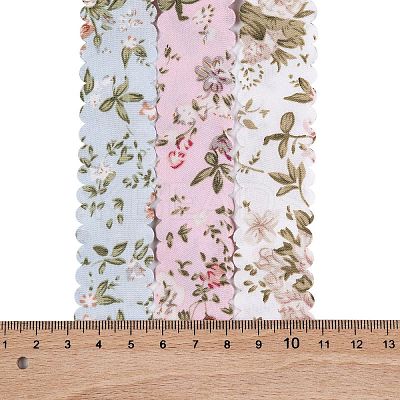 6 Yards 3 Colors Polyester Flower Printed Ribbon OCOR-A008-03B-1