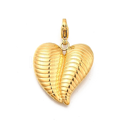Heart 304 Stainless Steel Pendant Decorations STAS-R159-41G-05-1