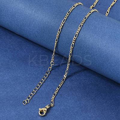 Brass Figaro Chain Necklaces for Women NJEW-B157-02G-1