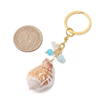 Natural Shell Pendant Keychains KEYC-JKC01094-04-1