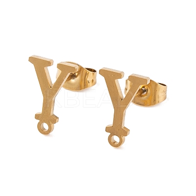 Ion Plating(IP) 304 Stainless Steel Stud Earrings FIND-Q103-01Y-G-1