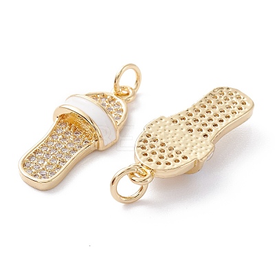 Brass Micro Pave Clear Cubic Zirconia Pendants ZIRC-A019-11G-1