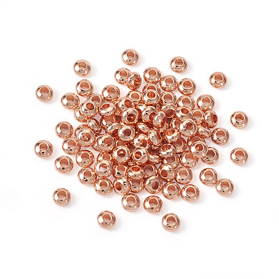 100Pcs Brass Flat Round Spacer Beads KK-MP0001-01-1