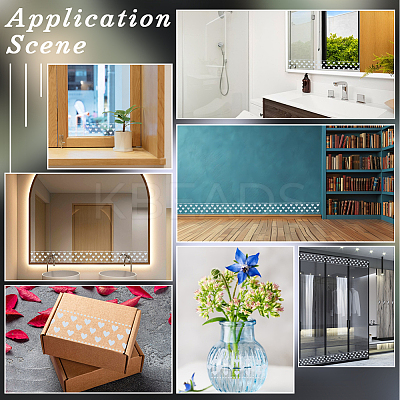 PVC Waterproof Self-adhesive Lace Flower Stickers for Glass Window Decoration DIY-WH20002-636B-1