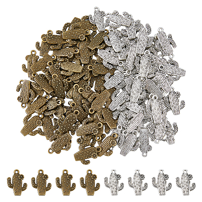 100Pcs 2 Style Tibetan Style Alloy Pendants TIBE-DC0001-07-1