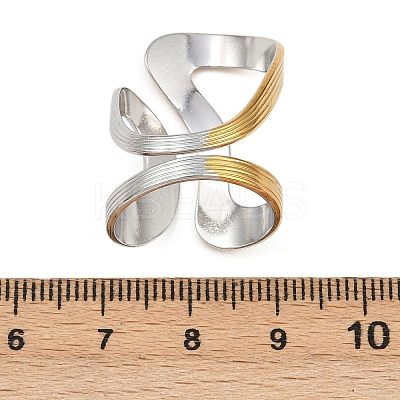 Adjustable 304 Stainless Steel Cuff Rings for Women LS-RJEW-B135-01GP-02-1