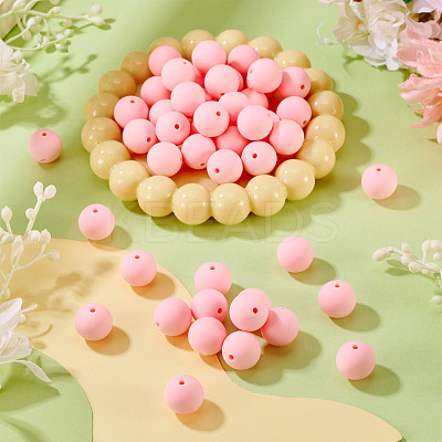 50Pcs Food Grade Eco-Friendly Silicone Beads SIL-TA0002-89E-1