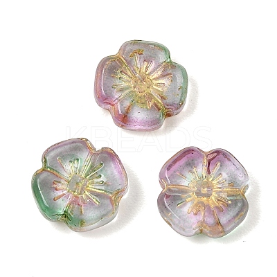 Baking Paint and Golden Metal Enlaced Glass Beads GL-CBA1477-16C-1