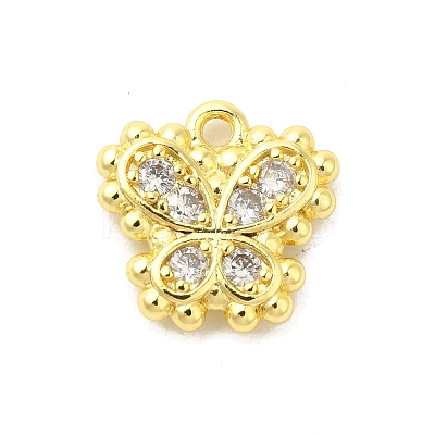 Real 18K Gold Plated Rack Plating Brass Micro Pave Cubic Zirconia Pendants Charms KK-S396-03C-1