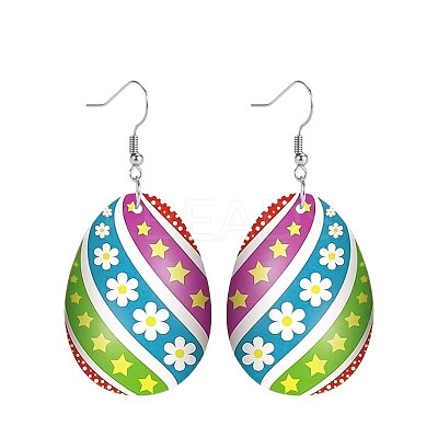 Easter Egg Acrylic Dangle Earrings FS-WG73047-01-1