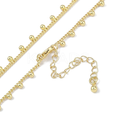 Rack Plating Brass Twisted Chain Ball Tassel Necklaces for Women NJEW-K382-15C-G-1