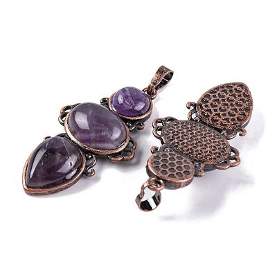 Natural Amethyst Pendants G-Q158-04-08-1
