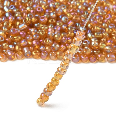 Transparent Rainbow Colours Round Glass Seed Beads X-SEED-A007-4mm-162C-1