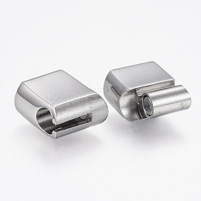 Tarnish Resistant 304 Stainless Steel Magnetic Clasps with Glue-in Ends LS-STAS-F130-25P-1