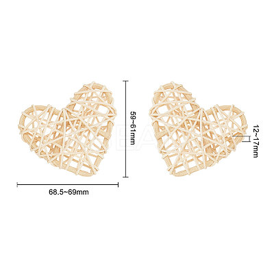 Heart Rattan Balls AJEW-CJ0001-12-1