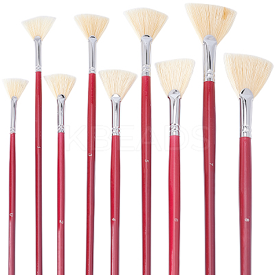 9Pcs Sector Painting Brush AJEW-GF0004-56-1