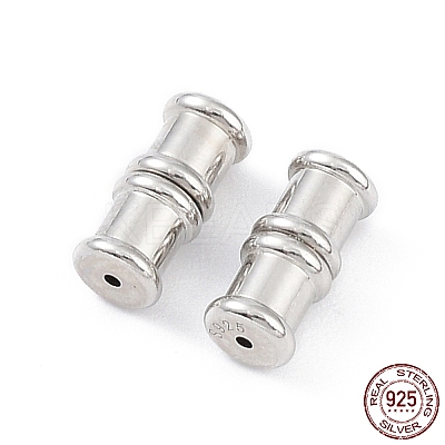 Anti-Tarnish Rhodium Plated 925 Sterling Silver Screw Clasps STER-K173-06P-1