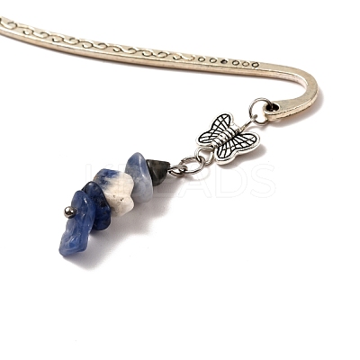 Natural & Synthetic Gemstone Zinc Alloy Bookmarks AJEW-JK00173-1
