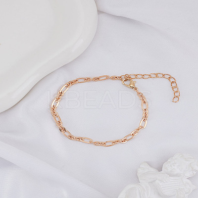 1Pc Stainless Steel Paperclip Chain Bracelets for Women BJEW-LP0002-24G-1